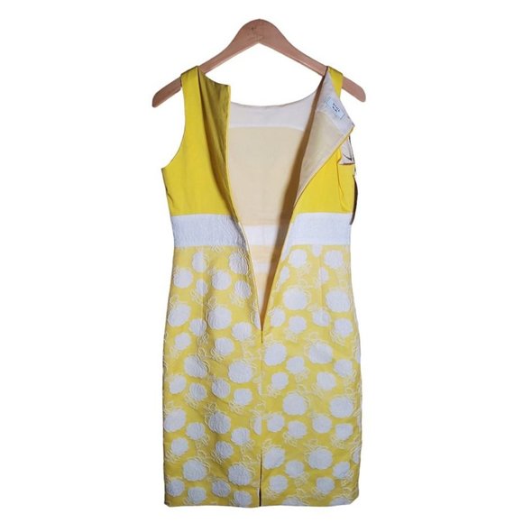 $575 Maison Weill Retro White Yellow Dress Knee Length EU36 Spring Formal Prom S - Picture 7 of 7